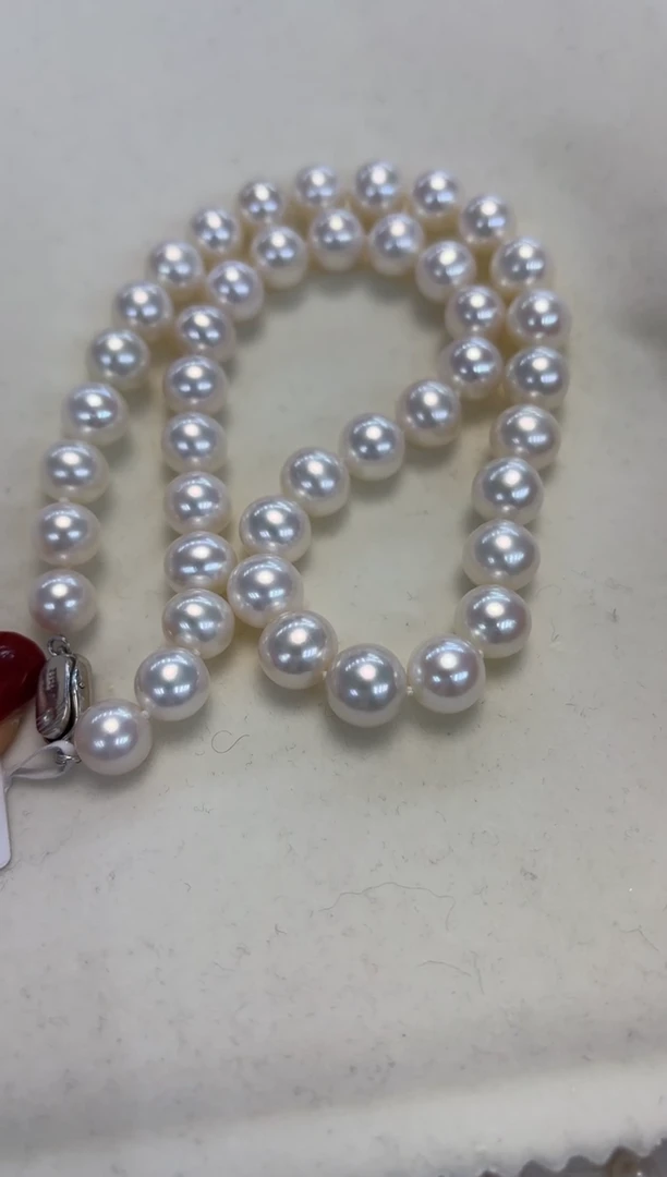 颈饰银S925镶嵌淡水珍珠9.5-10.5MM无核