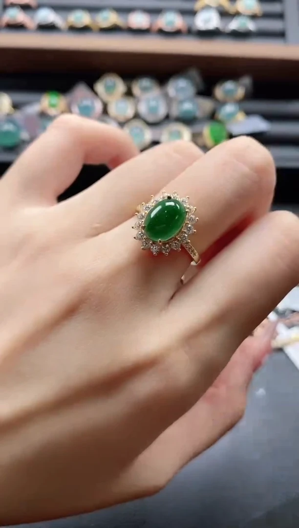 【闪购商品】翡翠戒指银S925镶嵌51151