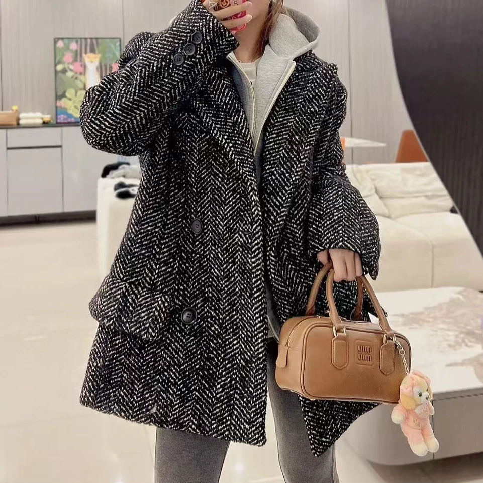 全新未使用 MIU MIU/缪缪 双排扣长袖夹克外套/36码