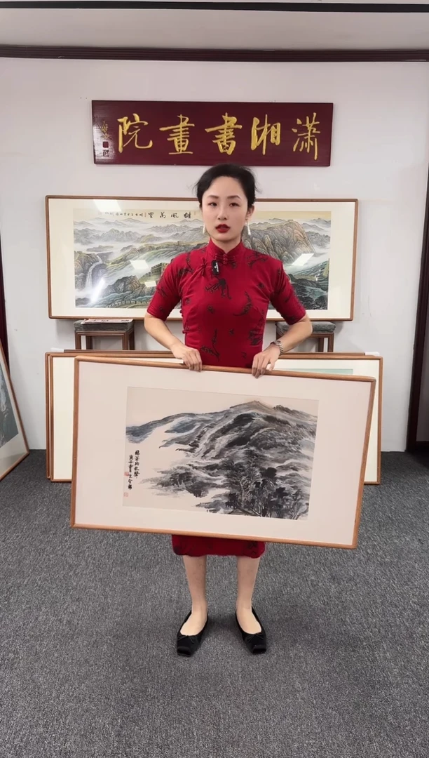 国画山水 100*60 手绘作品