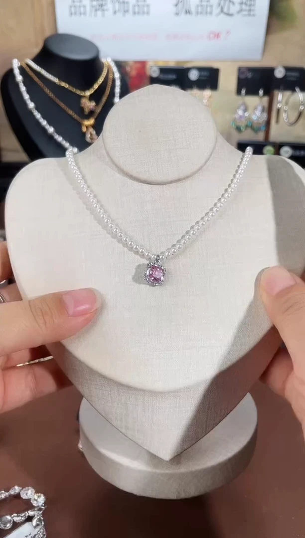 合金925银锆石项链7546