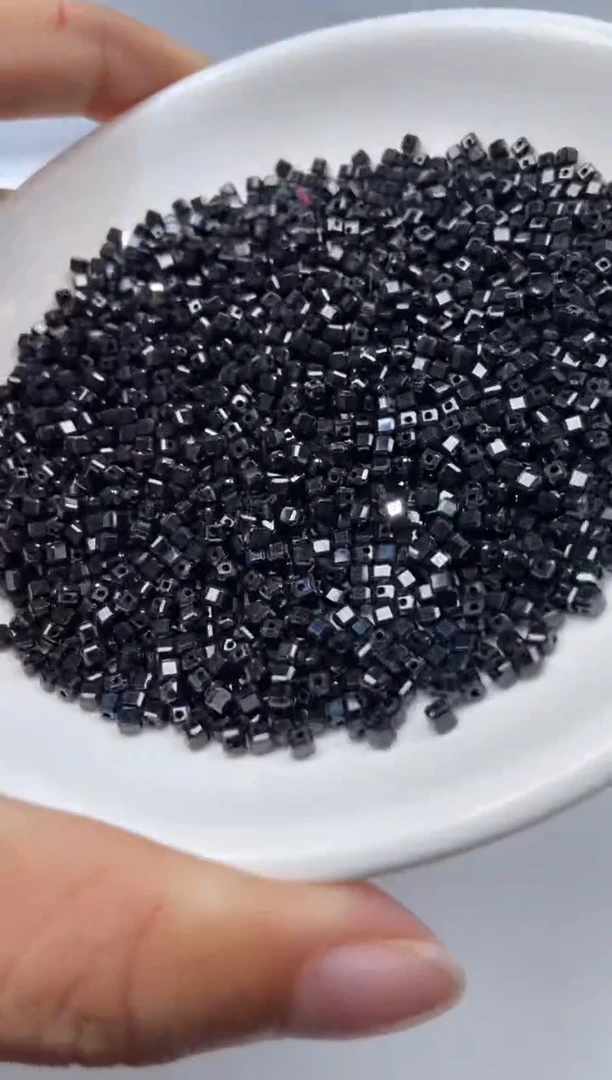 颈饰未镶嵌水晶W3399-黑色碧玺方块2.5mm*20颗