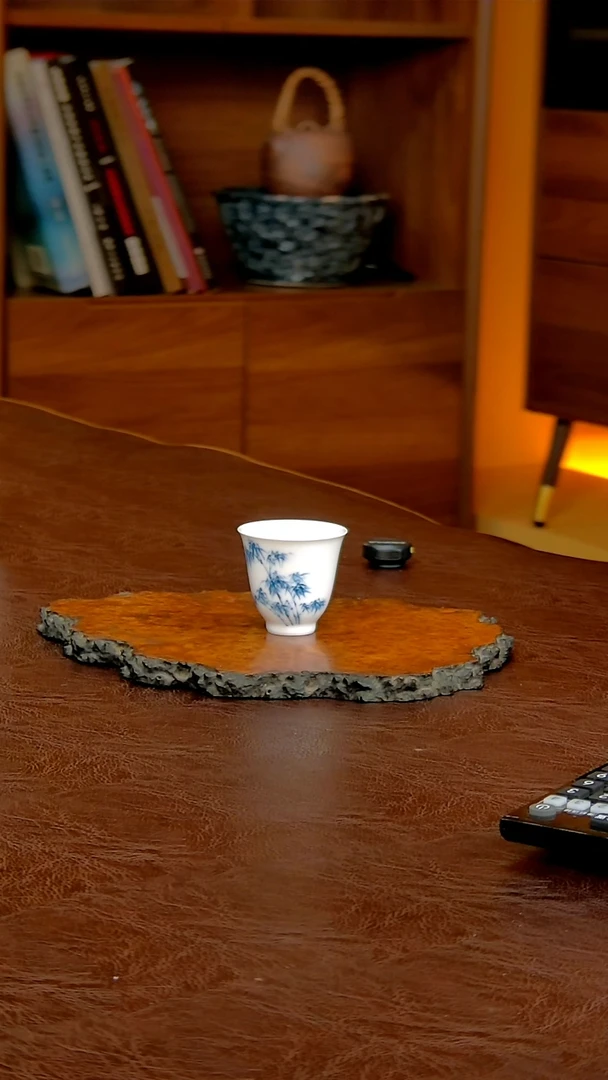 青花雨竹闻香杯