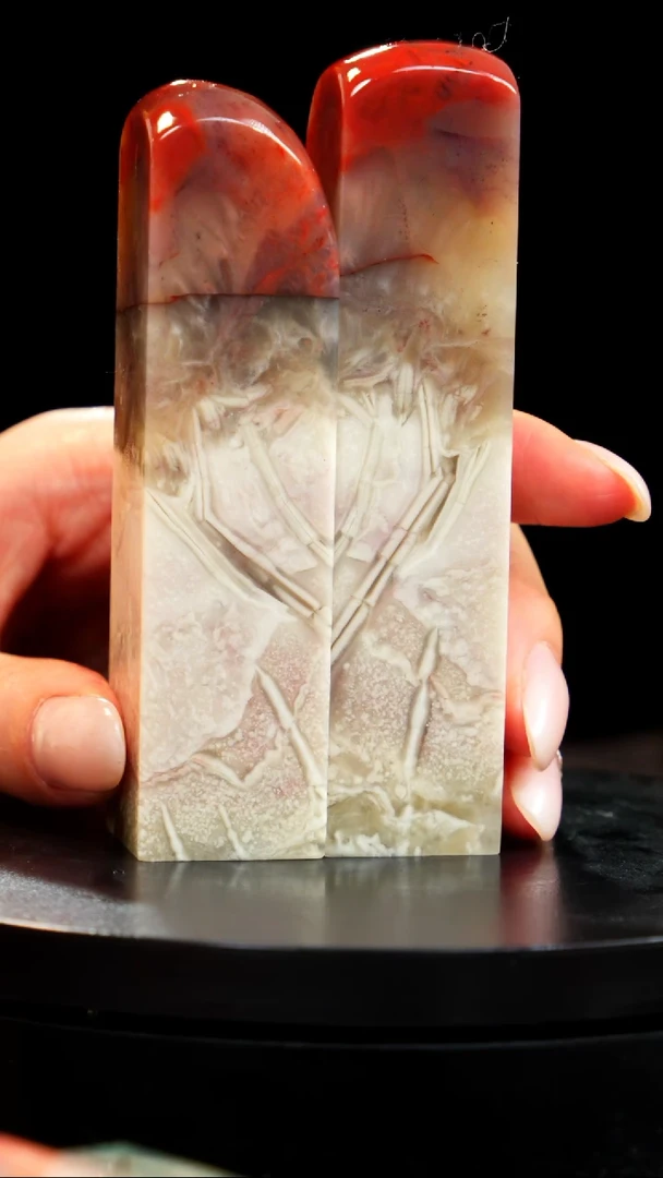 昌化石瓷白红花稀少品种