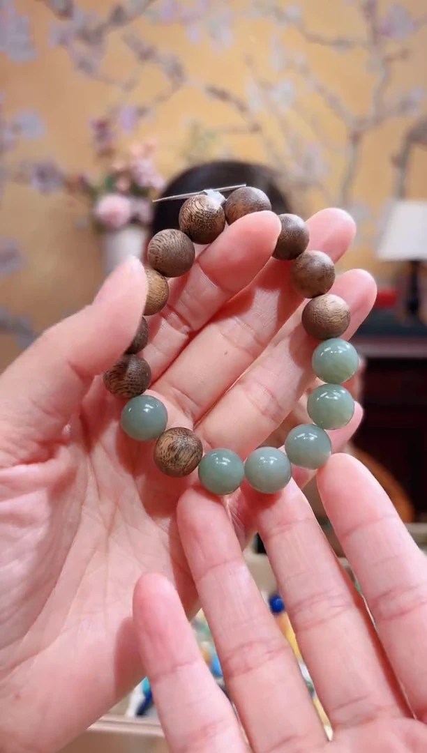 未镶嵌手链和田玉12咪且末蓝和田玉设计款