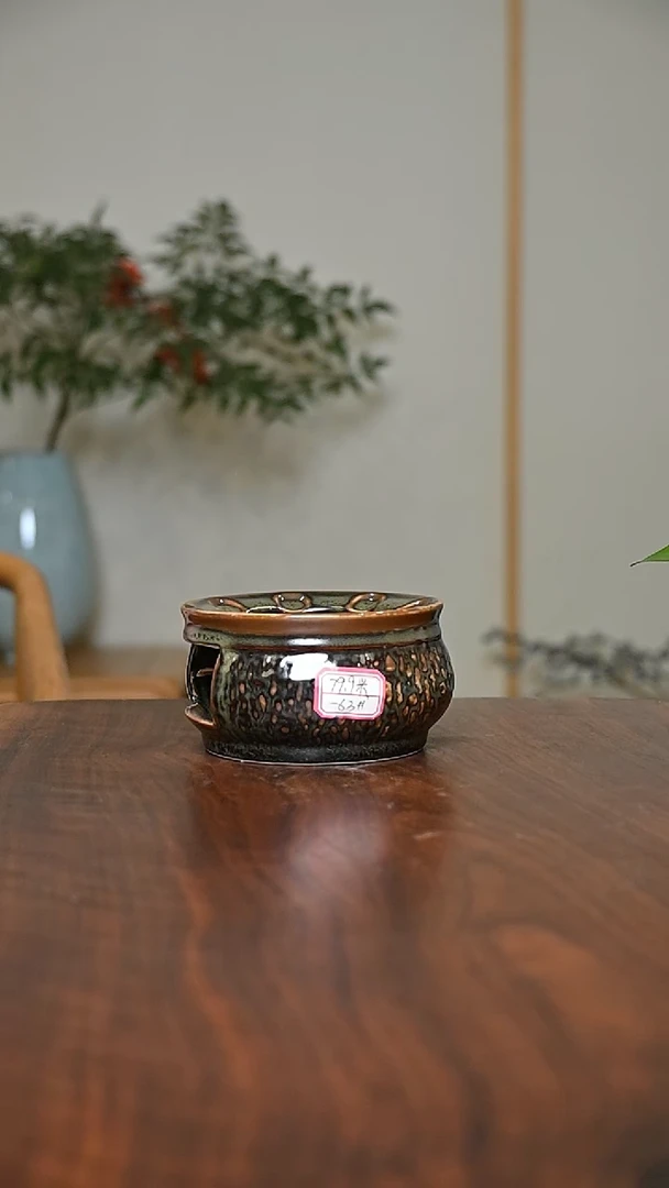 63#温茶炉 矿石釉 微瑕 朱家汝窑款