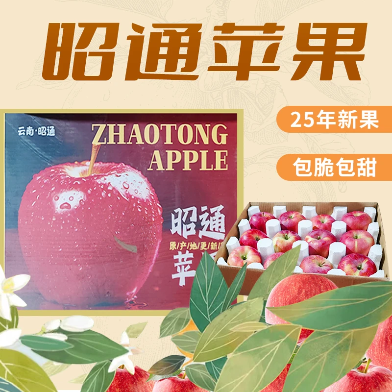 【礼盒装中秋节】正宗昭通脆甜冰糖心丑苹果新鲜水果送礼12粒装送礼