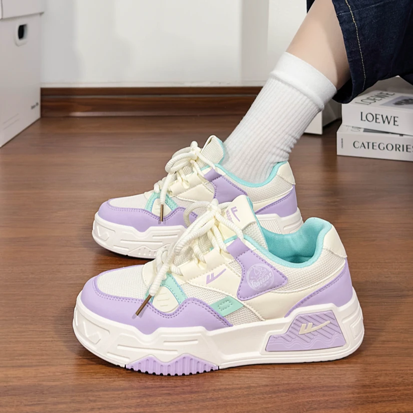 回力小众原创小白鞋女透气夏季新款网红爆款百搭运动复古板鞋厚底