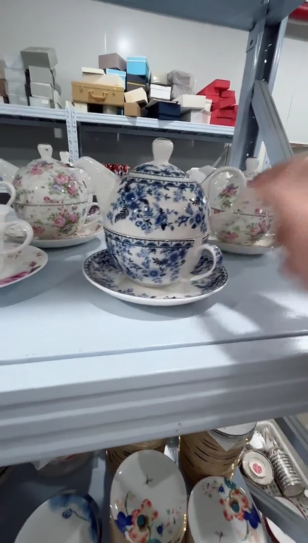 瓷片日用陶瓷【简装】茶壶一套