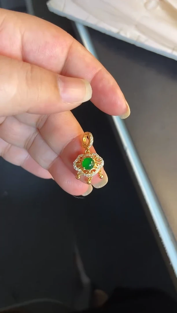吊坠(不含链)银S925镶嵌翡翠1