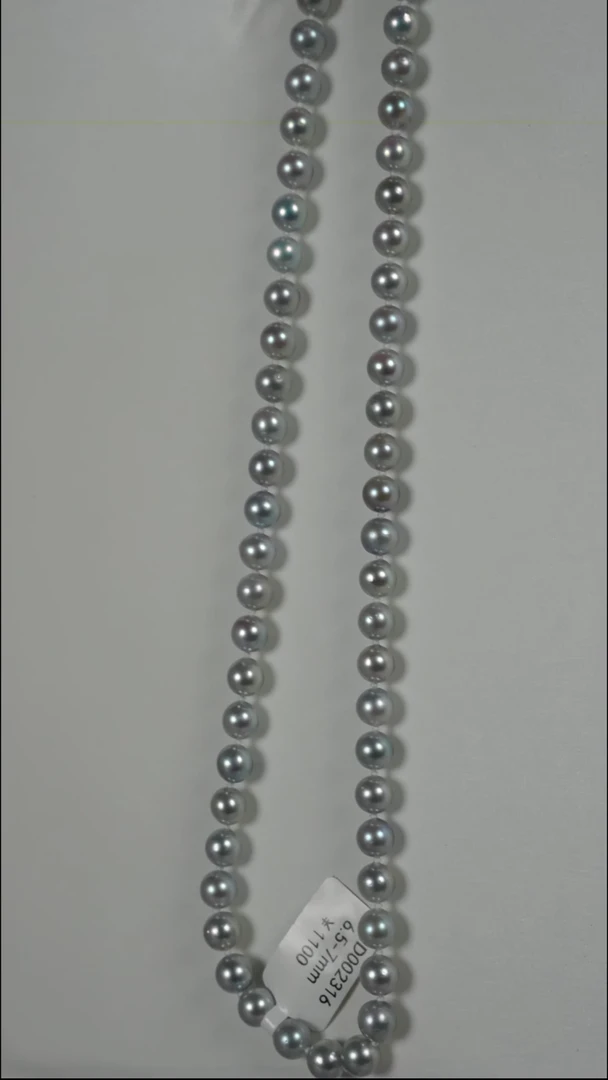 项链银S925镶嵌海水珍珠AK真多麻6.5-7mm