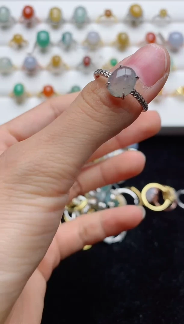 翡翠戒指银S925镶嵌..........