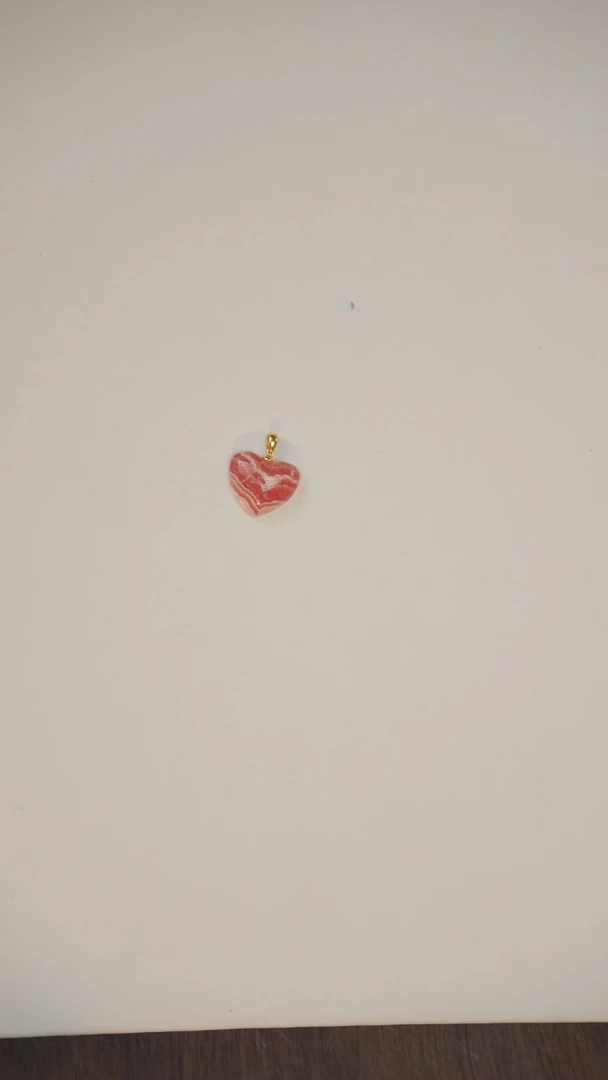 【闪购商品】菱锰矿（红纹石）吊坠18K金镶嵌吊坠