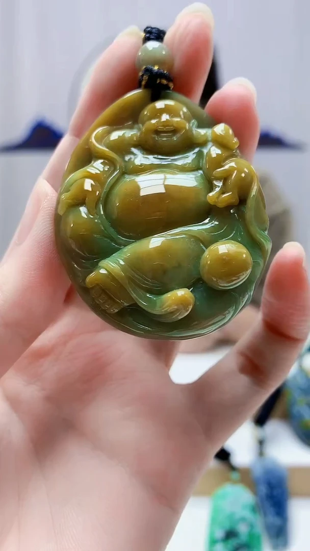 未镶嵌定制翡翠4917zm-毛货挂件佛公81