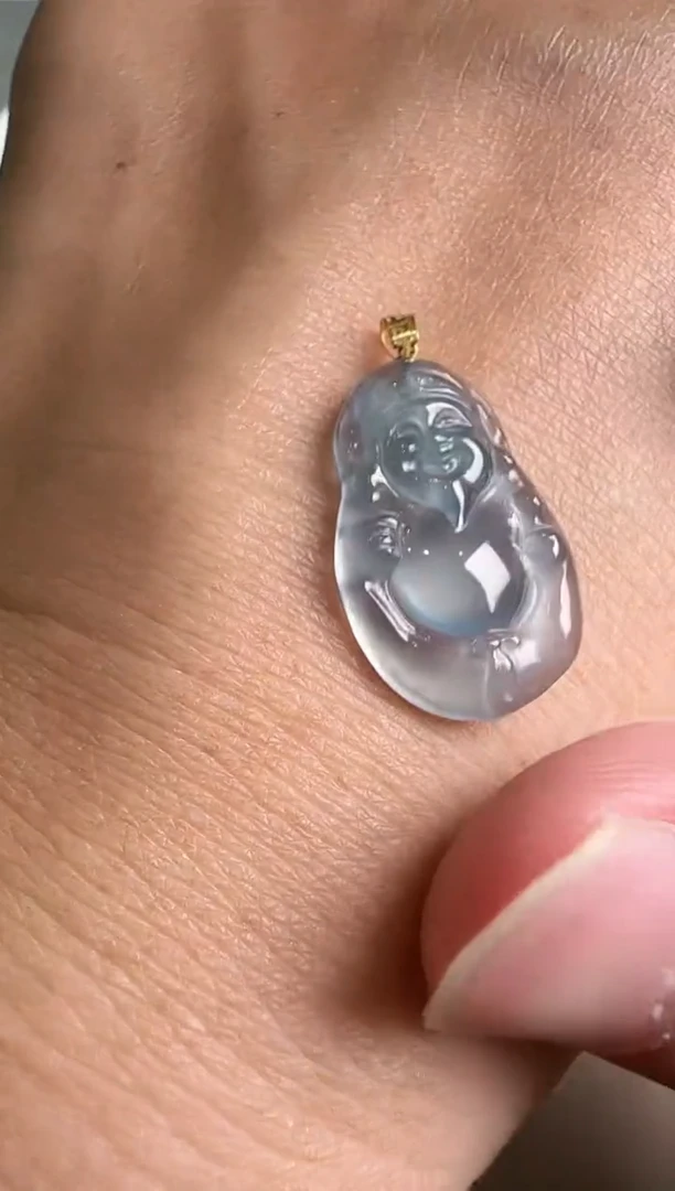 翡翠18K金镶嵌吊坠(不含链)    多样性发货