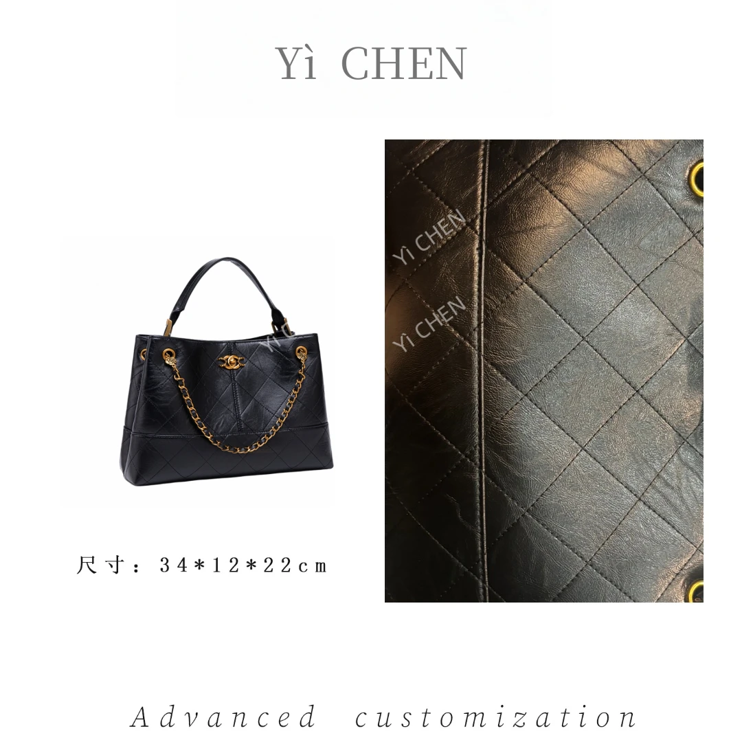 【Yì CHEN】QYX-9996-黑色 简约时尚女士新款轻奢单肩斜跨包