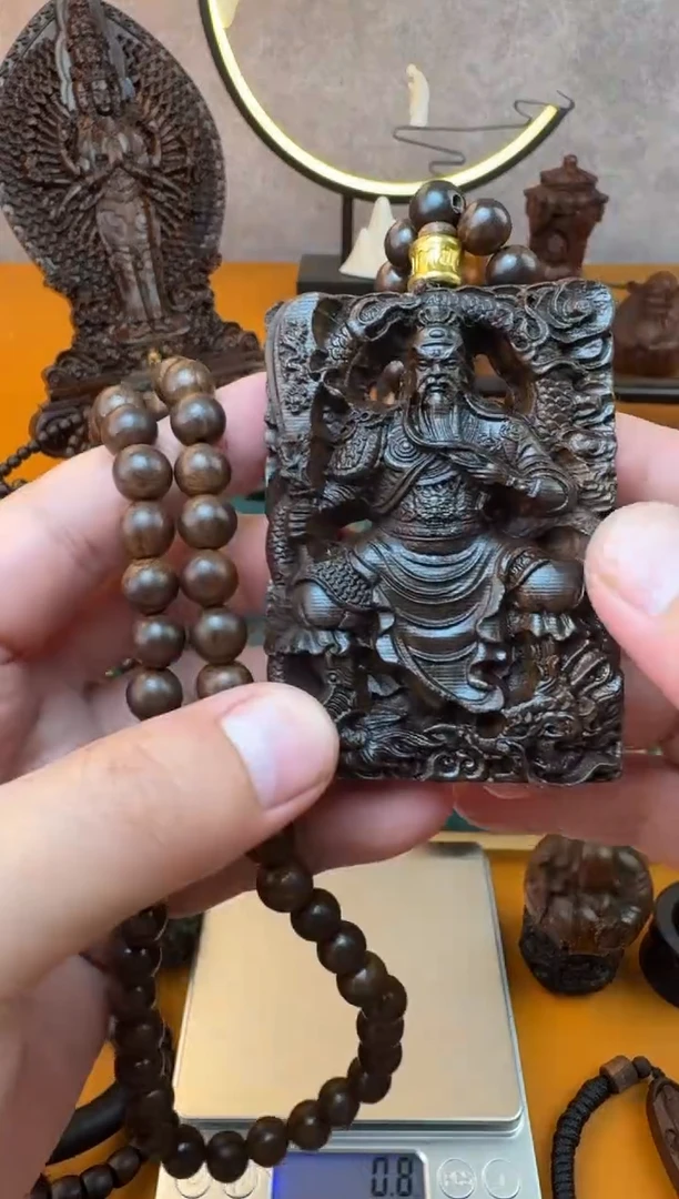 贡木吊坠《巴布亚贡木》新品御龙立刀关公+108颗