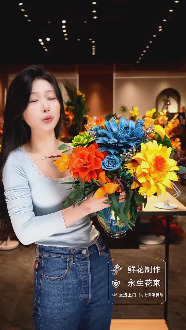 手工艺品琉璃手工花器花束空运包邮送货上门-以图片为准