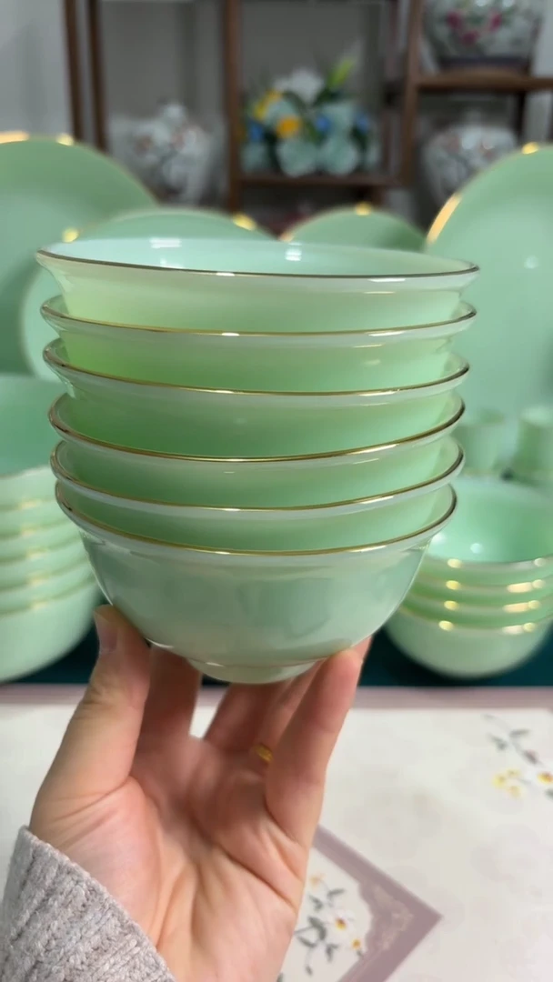 4.5英寸玉瓷碗6个口径11.5厘米