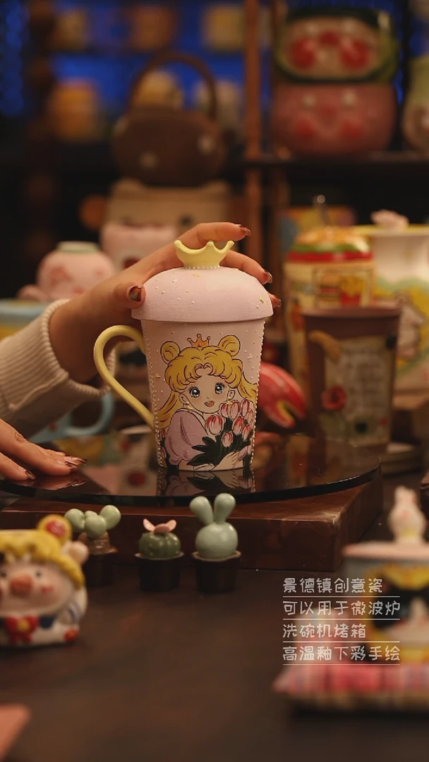 陶瓷景德镇可爱陶瓷釉下彩绘设计师款