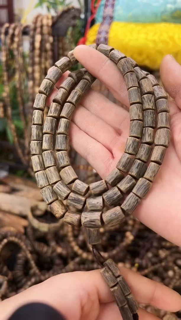 沉香手串棋楠张勺子桶珠多圈