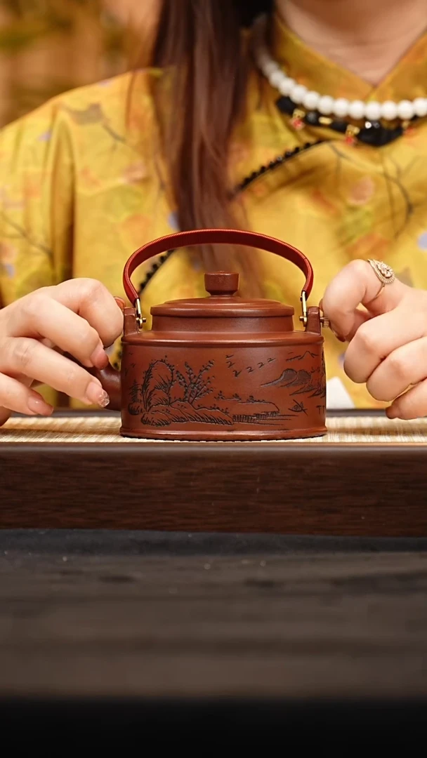 茶壶紫砂J0520008216山水洋桶