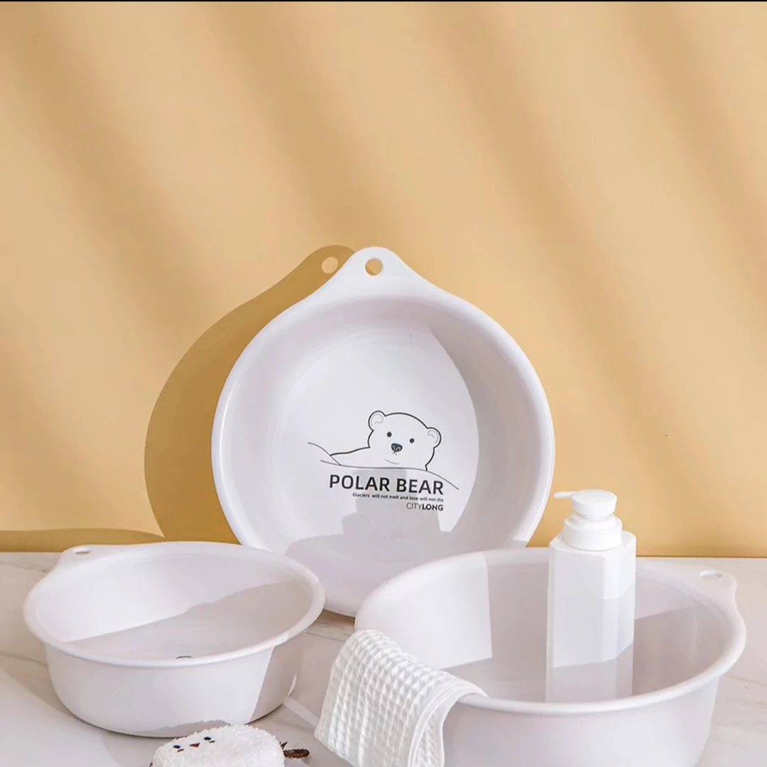 禧天龙节节圆盆宿舍脸盆洗衣盆小熊印花圆盆（新老交替发货）