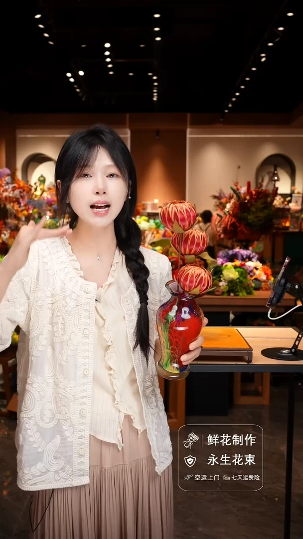 琉璃手工艺品手工花器花束空运包邮送货上门-以图片为准