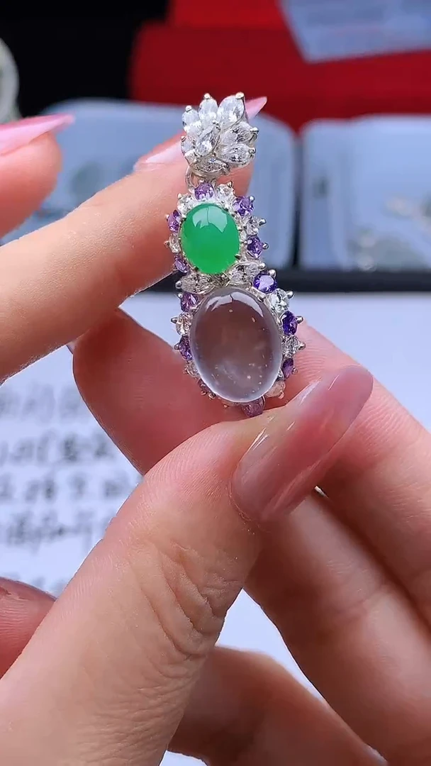 翡翠裸石缅甸A货+证书