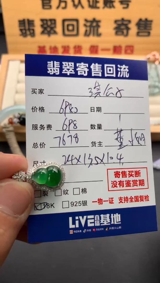 翡翠18K金镶嵌颈饰淇*子10138801
