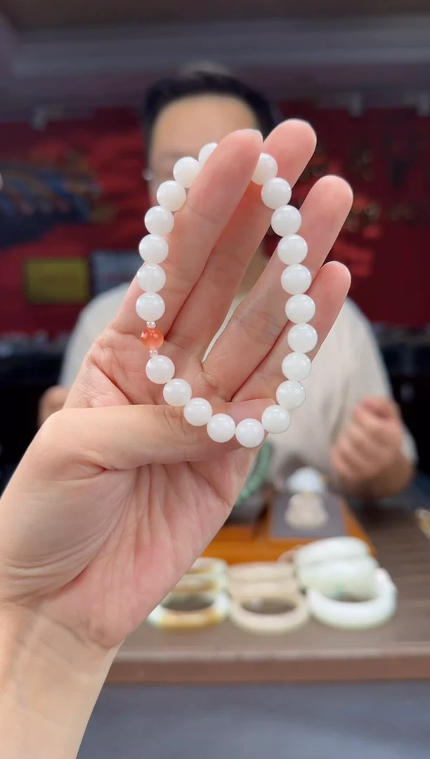 未镶嵌手串和田玉白玉单圈手串