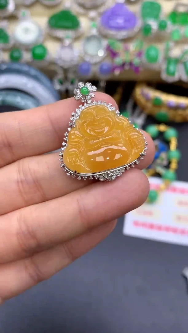 颈饰18K金镶嵌翡翠312-中国好珍宝