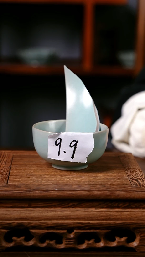 摆件汝州原产地原矿汝瓷，微瑕罗汉杯