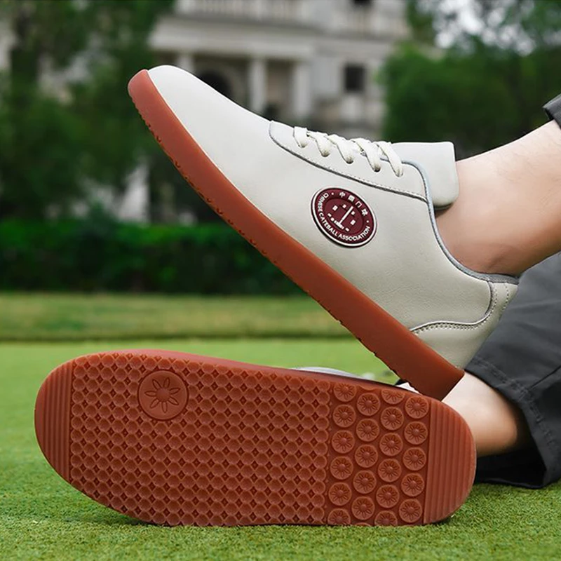 真皮男女双贴脚直边防滑牛筋底比赛专用门球鞋中老年太极鞋运动鞋