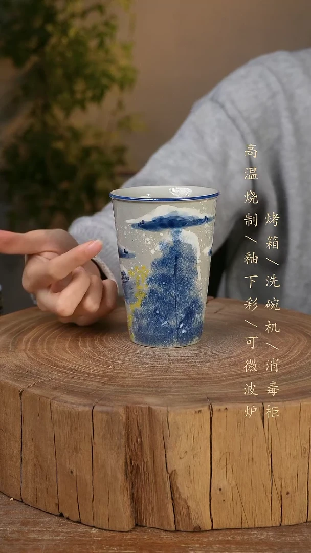 碗瓷景德镇手工手绘高温瓷釉下彩