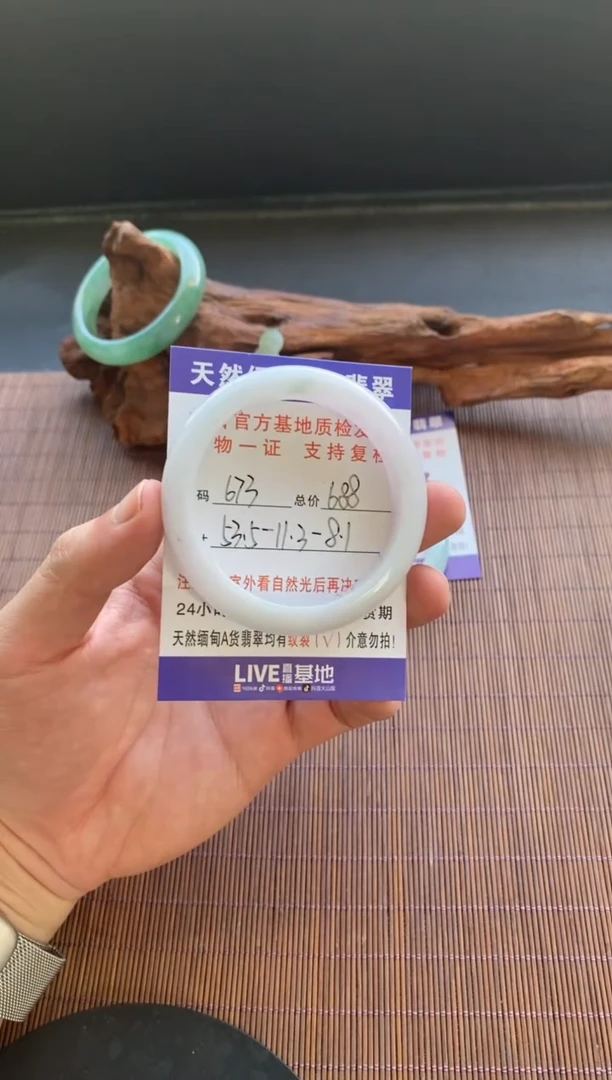 未镶嵌手镯翡翠圈口53.5编号673