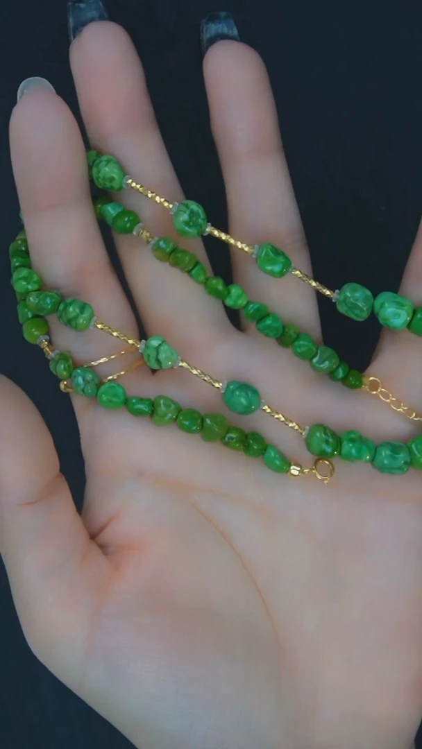 绿松石未镶嵌项链发货一件