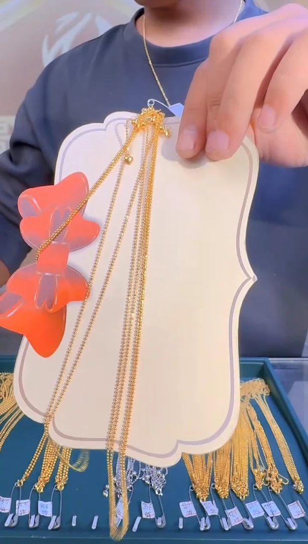 爱心抽拉切面珠链45cm 2.1g（多样性发货）