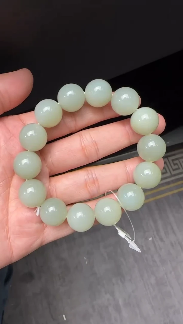 未镶嵌手串和田玉青白玉手串卡16