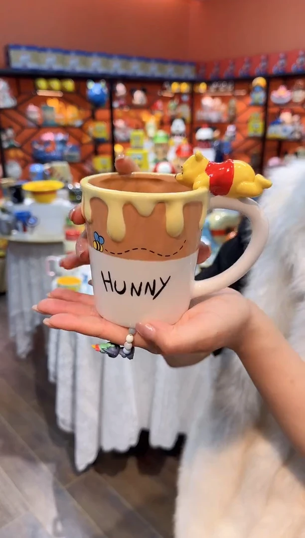 瓷片@@维尼熊蜂蜜陶瓷马克杯