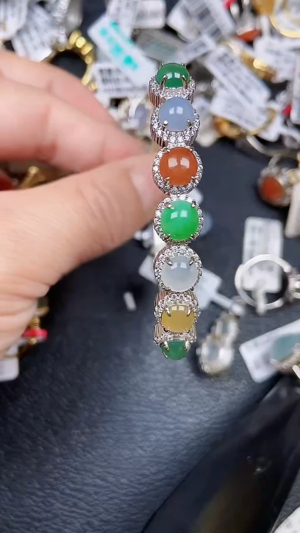 颈饰银S925镶嵌翡翠0065