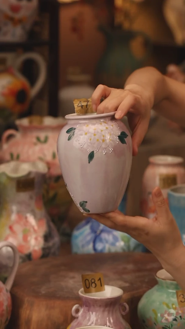 陶瓷472景德镇设计师手作花器摆件侘寂风