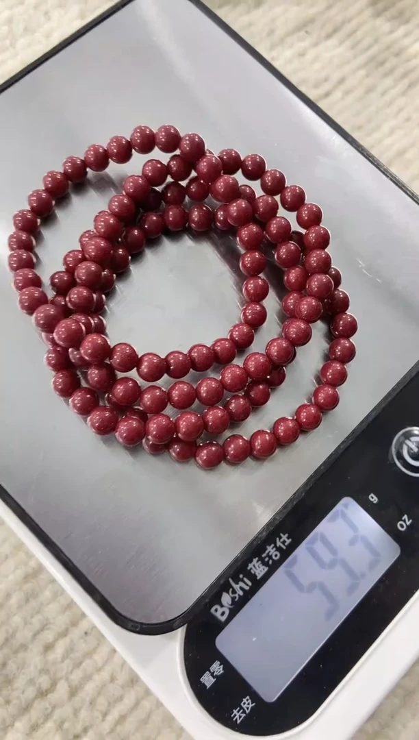 天然辰砂卡6手串