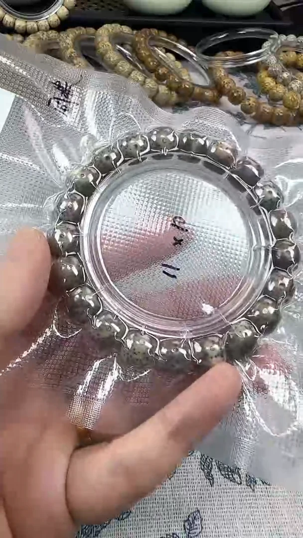手串星月菩提8石玉料糯冰单圈11×10高透精工福利