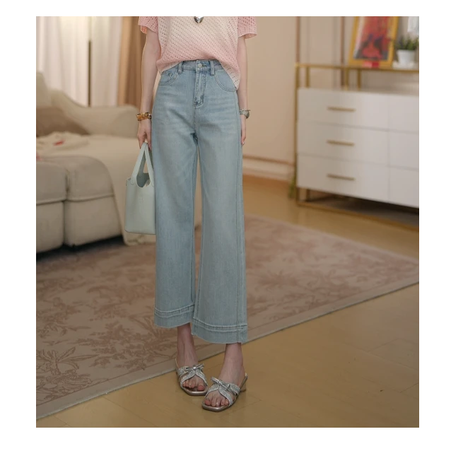 【new牛仔】马克华菲女装亲肤欧若风天丝感透气直筒裤