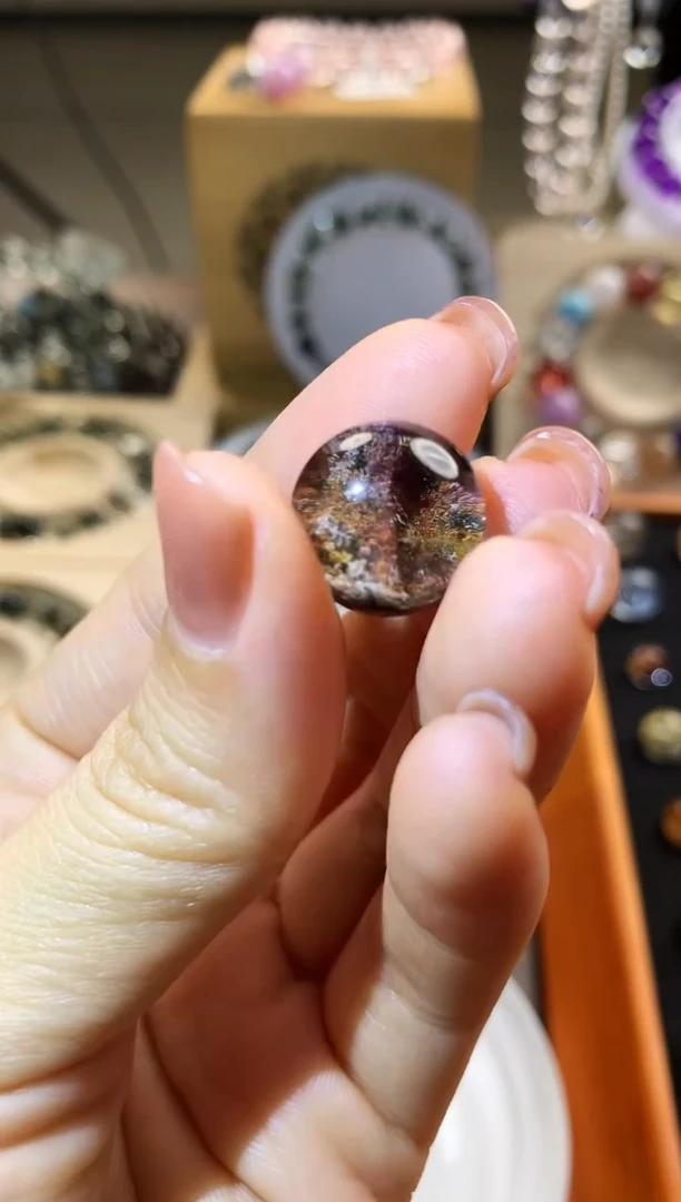 烟晶手链未镶嵌天然绿幽灵单珠