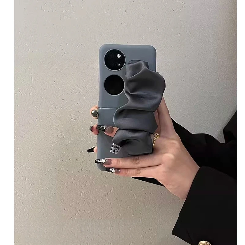 高级感极简风丝巾腕带适用华为pockets手机壳新款肤感网红个性ins