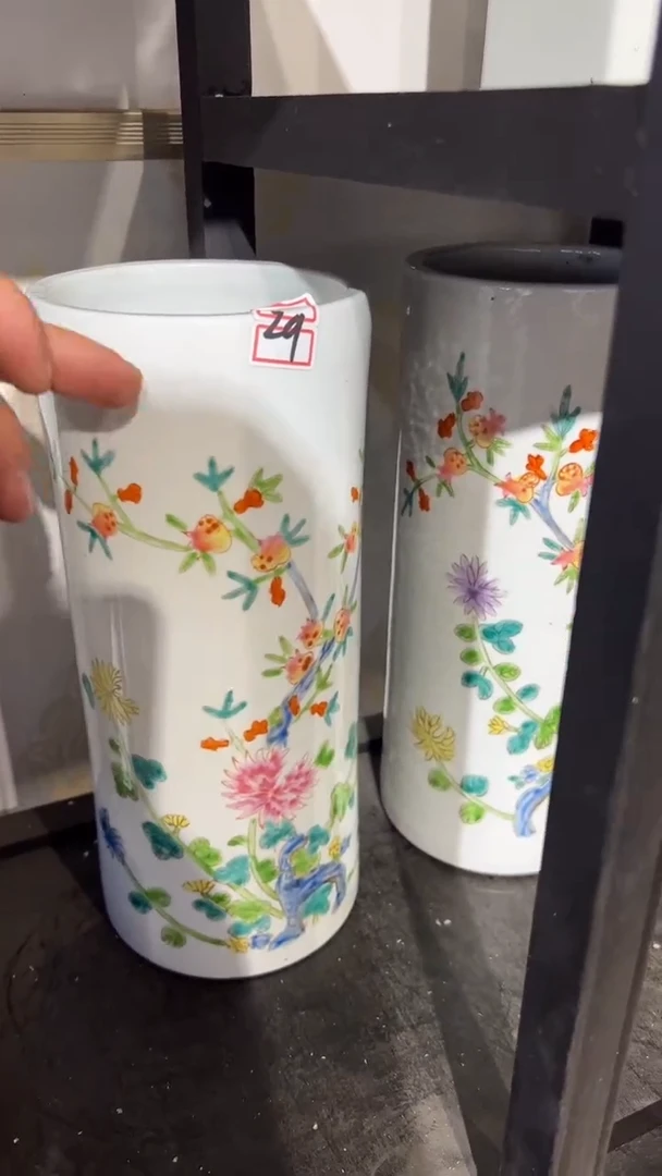 摆件瓷摆件瓷摆件石榴圆冒桶