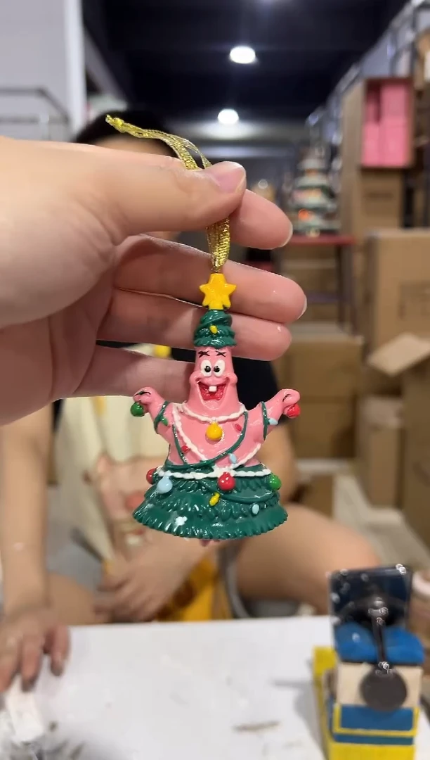 瓷片树脂圣诞派大星小吊件
