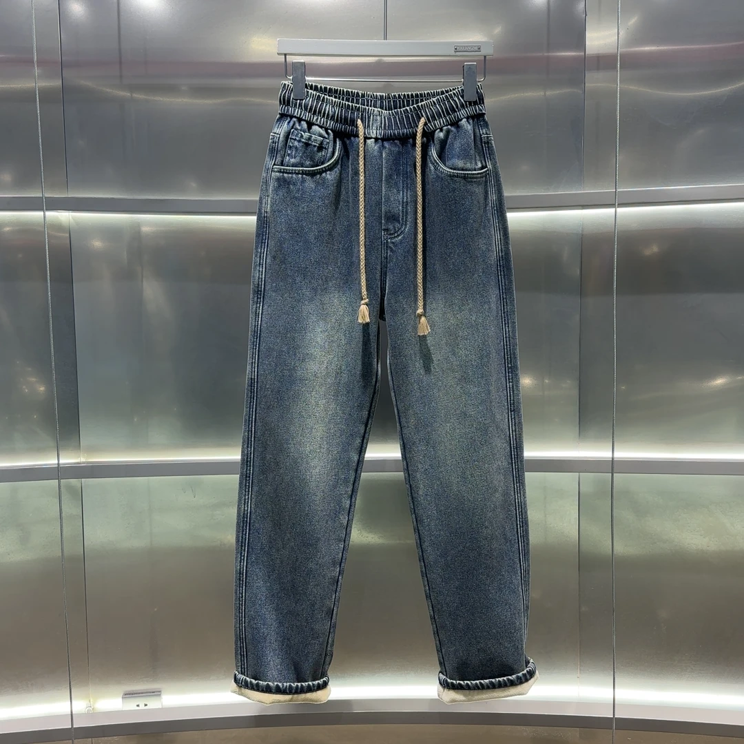502素劲2 男女潮牌休闲加绒牛仔长裤 K8201 G211